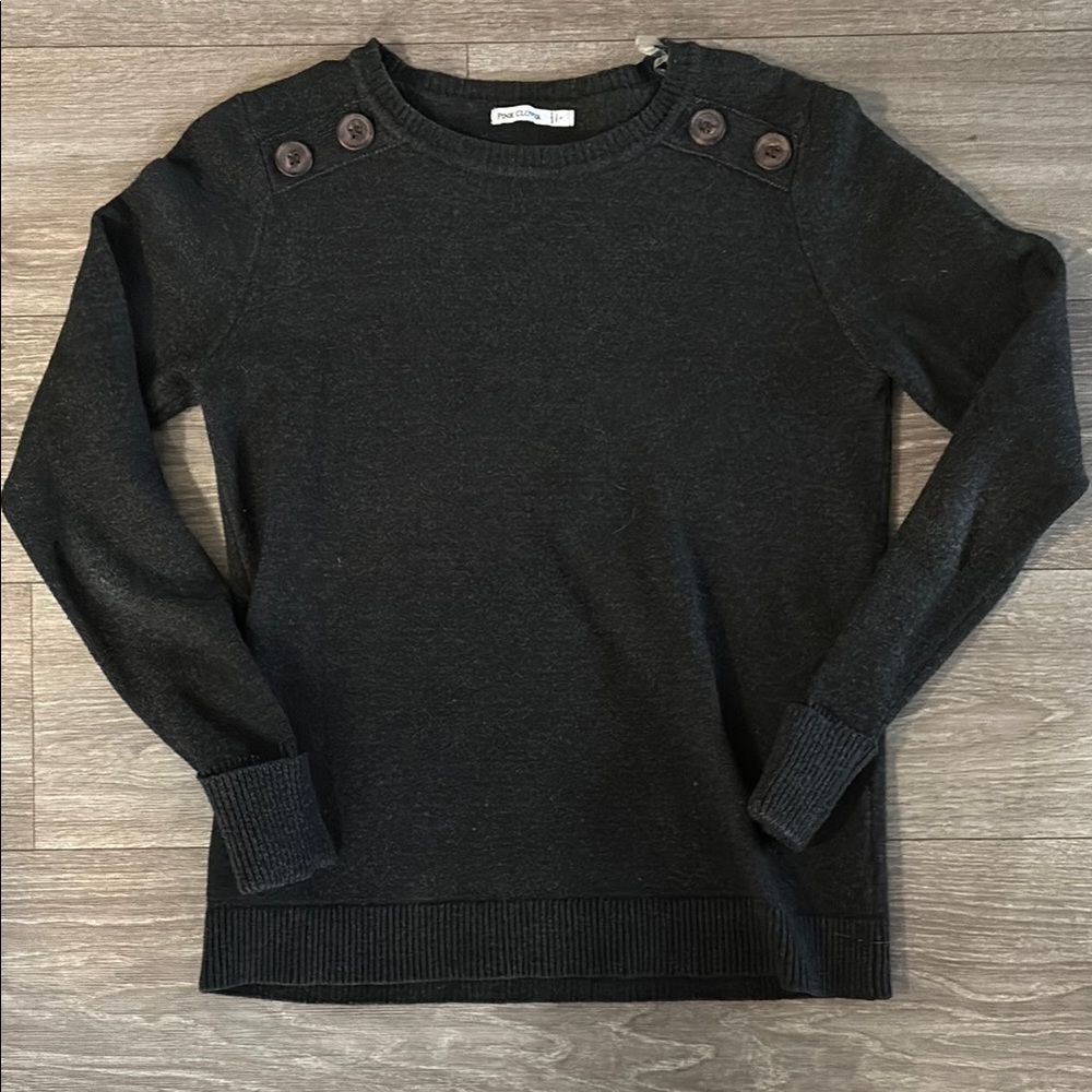 Black Button-Detail Women's Sweater